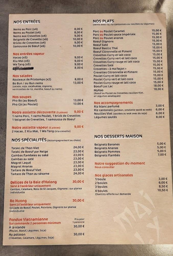 La Table de Mai Ly - Menu Image 1